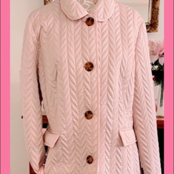 Kate Spade Pink Tosa quilted button down car coat, NWT XLGE